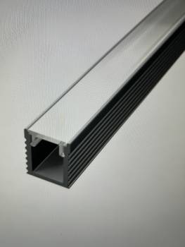 SLIM Aluprofil schwarz mit Abdeckung opal